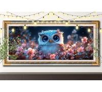 5D Petit hibou Diamond Painting,DIY Peinture Diamant Adulte (50x100cm),Fleur Broderie Strass Point de Croix,Art Mosaïque Cristal pour Décoration Murale Maison, Puzzle Diamant Cadeau Enfant 61F-6186