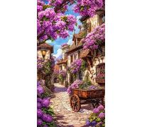 5D Plante de loft violette Diamond Painting Kit pour Adulte,DIY Square Drill Broderie Diamant Art Painting Kit Complet,Strass Point de Croix Diamant Painting Kit Artisanat pour Murale Décor 70x150cm