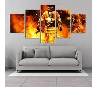 5D Pompiers Diamond Painting 5 Pièces 50x30cm, Peinture Diamant Adulte Homme Diamond-Painting Enfant, Diamant Strass Débutant Loisirs Créatifs Point de Croix Painting, Murale Décoration, Cadeau Maman