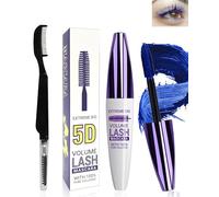 5D Silk Fiber Mascara Volume et Longueur with brosse a cils, Waterproof et Longue Tenue avec une Définition Précise, Fast Dry False Lash Effect, Créer un Maquillage des Yeux Charmant pour Femme-04bleu