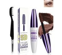 5D Silk Fiber Mascara Volume et Longueur with brosse a cils, Waterproof et Longue Tenue avec une Définition Précise, Fast Dry False Lash Effect, Créer un Maquillage des Yeux Charmant pour Femme-02brun