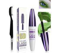 5D Silk Fiber Mascara Volume et Longueur with brosse a cils, Waterproof et Longue Tenue avec une Définition Précise, Fast Dry False Lash Effect, Créer un Maquillage des Yeux Charmant pour Femme-06Vert