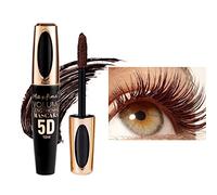 5D Silk Fiber Mascara Waterproof Long-Lasting Not Blooming Eye Lashes Mascara Thick Curling Lengthening Volume Mascara Fast Dry Eyelashes Curls Extension Make-Up #02 Brown