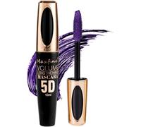 5D Silk Fiber Mascara，Waterproof Long-Lasting Not Blooming ，Thick Curling Lengthening Volume Mascara ，Fast Dry Eyelashes Curls Extension Make-Up #05 Purple