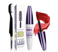 5D Silk Fiber Rouge Mascara Volume et Longueur with brosse a cils,Waterproof et Longue Tenue avec une Définition Précise,Fast Dry False Lash Effect, Créer un Maquillage des Yeux Charmant pour Femme-07