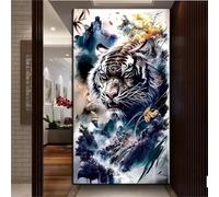 5D tigre Diamond Painting animal Broderie Diamant Grand Format 100x55cm Bricolage Carré Diamond Painting Adulte Enfants Cristal Débutant Art Set pour Tableau Decoration Murale Salon