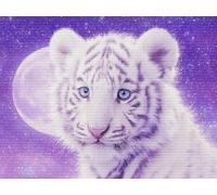 5D Tigre mignon Diamond Painting, DIY Diamant Painting Kit Complet, Bricolage Artisanat Broderie Point de Croix Adultes Enfants Peinture Kit, Convient La Décoration Murale à La Maison 40x50cm F-325