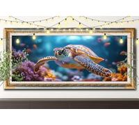 5D Tortue Diamond Painting Kit,Peinture Diamant Adulte et Enfant (40x120cm),DIY Kit Complet Artisanat Strass Cristal,Paysage Tableau Diamant Point de Croix pour Déco Murale Salon,Cadeau 61F-9755