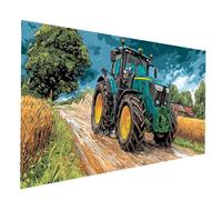 5D Tracteur Diamond Painting Kit pour Adulte Champ de blé Peinture Diamant Adulte, Cristal Point de Croix Broderie Diamant Painting 100x200 CM Loisirs Créatifs Adultes Kits pour Cadeau Femme JXL-8569