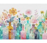 5D Vase coloré Diamond Painting, DIY Diamant Painting Kit Complet, Bricolage Artisanat Broderie Point de Croix Adultes Enfants Peinture Kit, Convient La Décoration Murale à La Maison 40x50cm F-48