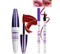 5D Vert Mascara et Green Eyeliner Liquide Set,Waterproof Volume pour Femmes