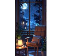 5D Village avec vue nocturne Diamond Painting Kit pour Adulte,DIY Round Drill Broderie Diamant Art Painting Kit Complet,Strass Point de Croix Diamant Painting Kit Artisanat pour Murale Décor 30x70cm
