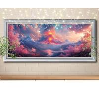 5D Volcan,Paysage Peinture Diamant Adulte,Bricolage Diamond Painting Adulte grand format 50x100cm,DIY Diamant Broderie Strass Point de Croix Painting pour Décoration Intérieur Enfants Cadeau 58Y-3801