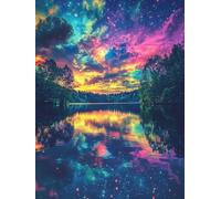 5D Voûte Céleste Diamant Painting Kit, DIY Paysage Art du Diamant Complet Kits, Diamond Art Kits Strass Point de Croix Cristal Painting Adultes, Kit artisanal Débutants Maison Décor 50x70cm Ja0z-606