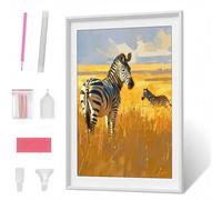 5D ZèBre Diamond Painting Adulte, Animal Peinture Diamant Painting Kit Strass Point de Croix Peinture pour Adulte, Perle Diamant Broderie, DIY Pittura Diamante pour Murale Décor 50x70 cm PJY1390 1-5