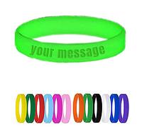 5DDIAMOND Bracelet Silicone Personnalisé - Caoutchouc Gravé Texte - 3 Tailles : S (160mm), M (180mm), L (202mm) - Pour Sécurité, ICE, Événement (Noctilucous)