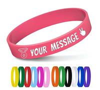 5DDIAMOND Bracelet Silicone Personnalisé - Caoutchouc Gravé Texte - 3 Tailles : S (160mm), M (180mm), L (202mm) - Pour Sécurité, ICE, Événement (Rose)