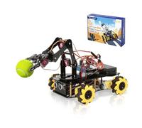 5DOF Smart Robot Arm Car Kit Voiture 4 roues télécommandée Compatible avec Arduino/Python/Blockly Programming Project/STEM Education/Science Coding Kit pour 12+ Adolescents Adultes Cadeaux Uniques
