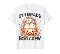 5e année Boo Crew Teacher Halloween Floral Ghost Pumpkin T-Shirt