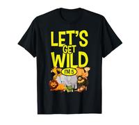 5ème Anniversaire Animaux du Zoo Safari 5 Ans Jungle Sauvage T-Shirt Graphique avec Valeur