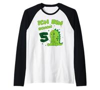 5ème Anniversaire Dino I am Five Years Already Manche Raglan