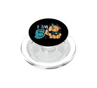 5ème Anniversaire Garçon Chien Chiots Enfants J'Ai 5 Ans PopSockets PopGrip pour MagSafe