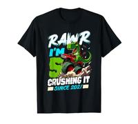 5ème Anniversaire Monster Truck Dinosaure T Rex 5 Ans garçon T-Shirt Graphique avec Valeur