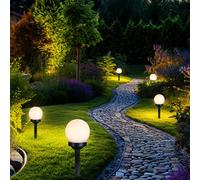 5er Set Lampe Solaire Spots à Encastrer Pointe Boule IP44 Batterie Blanc LED