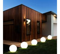 5er Set LED Solaire Extérieur Fiche Lampes Boule Terrain Pointe Lumières Blanc