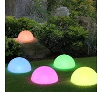 5x RGB LED lampes à prise solaire demi-boule chemin de jardin décoration éclairage changement de couleur extérieur lumières blanc