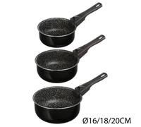 5five - 3 casseroles aluminium poignée amovible 16 18 20cm