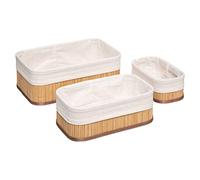 5five - 3 paniers vannerie tissu blanc bambou