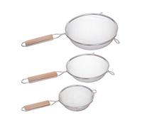 5five Lot de 3 passoires Sieve inox et bois 35 cm argent G