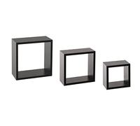 Atmosphera - 3 Etagères murales design cube Fixy - Noir - Fixy Noir, Noir G