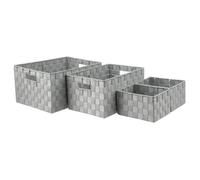 JJA – Lot de 4 paniers de rangement déco 38 cm – Gris