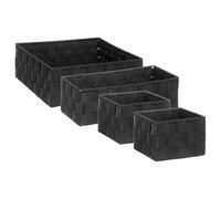 FIVE Simply Smart – Lot de 4 paniers de rangement Déco 28 cm Noir