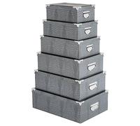 5five - 6 boîtes coin métal "croco" gris