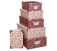 FIVE Simply Smart - Lot de 6 Boîtes de Rangement Délicatesse 48cm Rose Rose