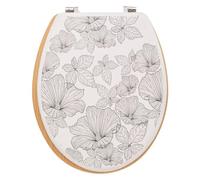 5five - abattant WC blackflora Noir et Blanc en Bois laqué