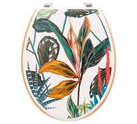 5five Abattant WC Palawan en bois à motif végétal 42,50 x 36 x 5,35 cm