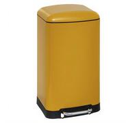 5Five - Poubelle de Cuisine Ariane 30L en Métal Jaune - Seau Amovible et Poignée Arrière - Fermeture Silencieuse