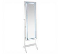 Atmosphera Armoire à bijoux Bettany – éclairage LED, miroir, 47x155 cm – Blanc
