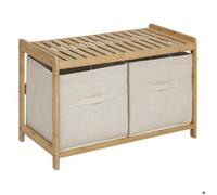 5five - banc de rangement ""tidy box"" avec 2 paniers en bambou marron 66,8x35cm