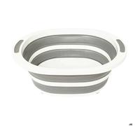 Bassin rétractable avec bouchon de vidange gris et blanc - 8L