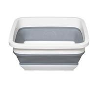 5five - Bassine Rétractable 8L - Panière Pliable Grise Blanche - Gain de Place - Idéale pour Ménage et Lessive - Cuisine, Buanderie, Extérieur - L. 32 x P. 32 x H. 15 cm