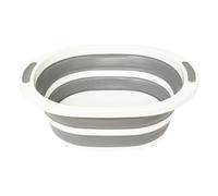 5five - Bassine Rétractable Avec Bouchon de Vidange 8L - Bassine à Vaisselle Pliable Grise Blanche - Gain de Place - 2 Poignées Anti-Dérapantes - Cuisine, Buanderie, Extérieur - 40 x 14,5 x 31,5 cm