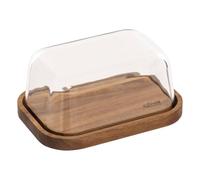 5Five - Beurrier HARMONY Marron en Verre Borosilicate et Acacia - 17,7x12,7x8,4cm - Accessoire de Cuisine et Table
