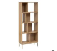 5five - bibliothèque ""tasso"" 8 cases 63x159cm effet bois naturel