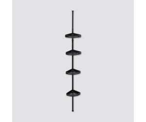 5Five Blackalu Étagère de douche télescopique rectangle en aluminium - Noir