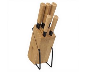 5five Bloc de couteaux en bambou avec 5 couteaux - Naturel